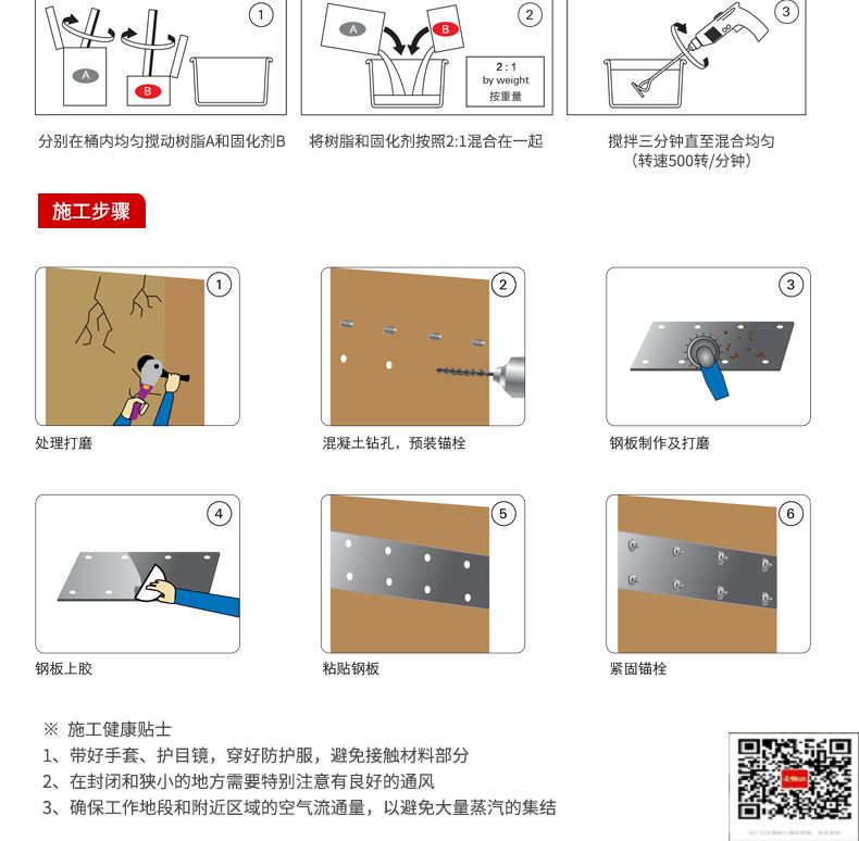 包钢新城粘钢加固施工过程